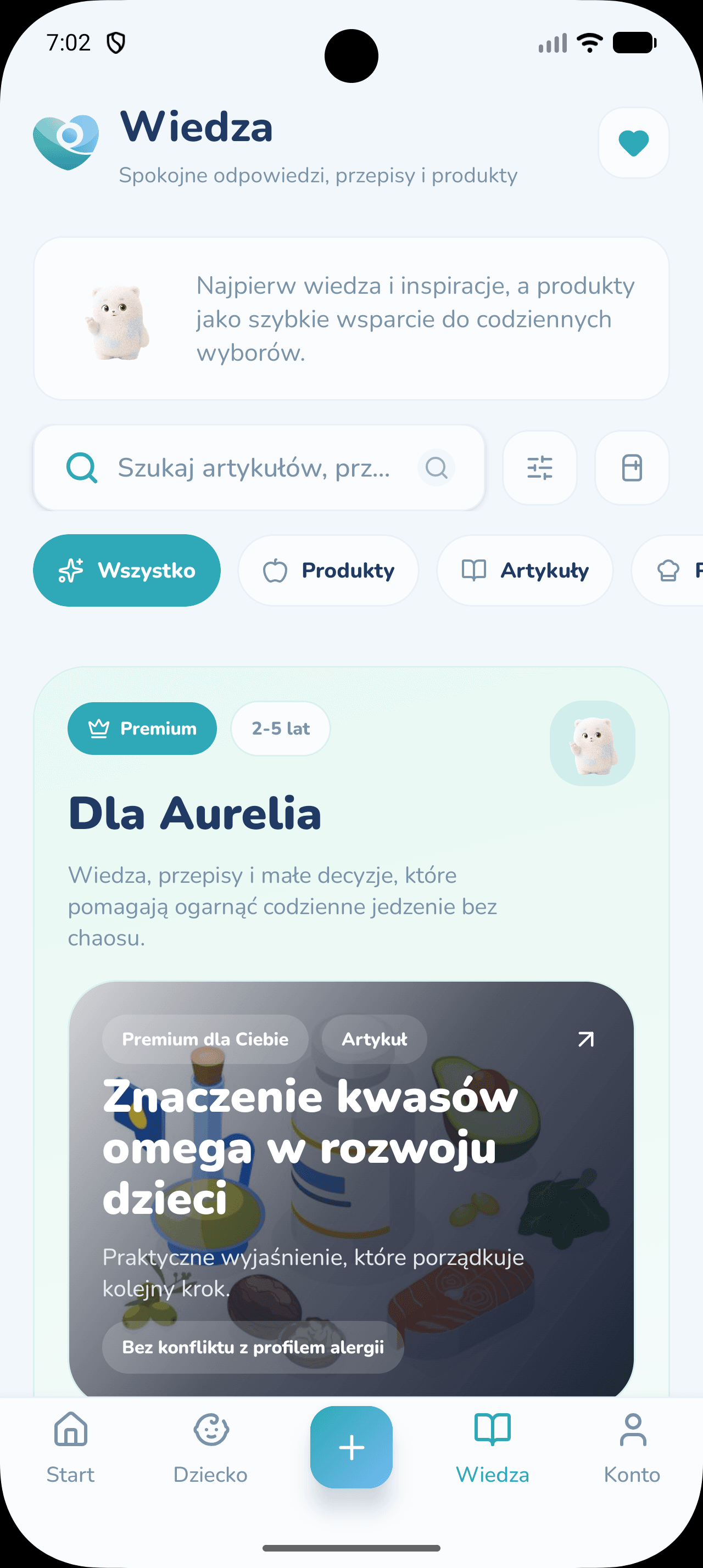 Baza wiedzy dla rodziców w aplikacji Nutribi